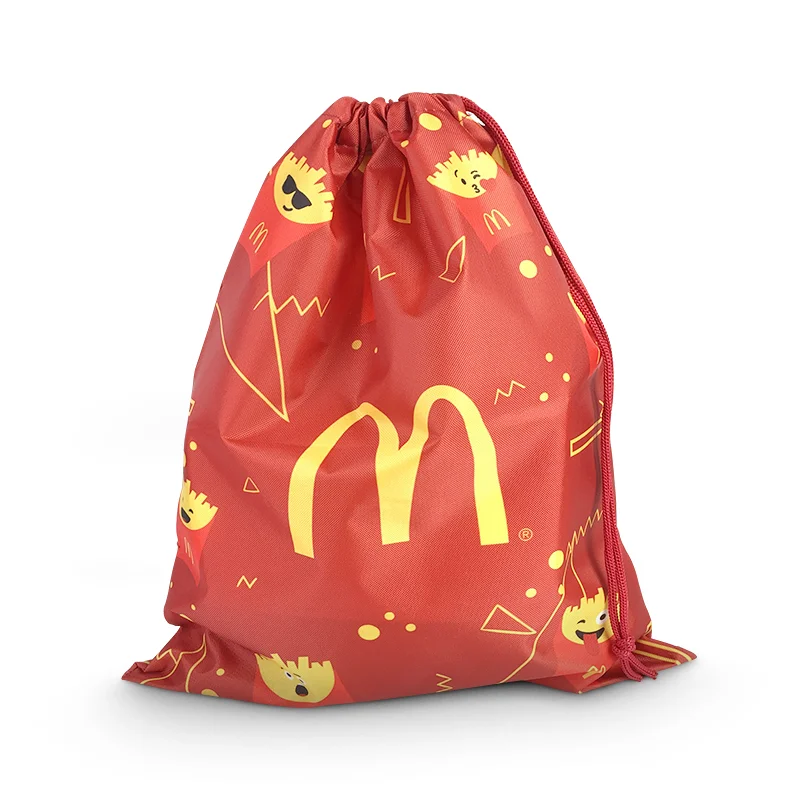 New Product Wholesale Promotional Custom Logo Printed Gift Oxford Non Woven Double String Handbag Shoe Dust Drawstring Bag