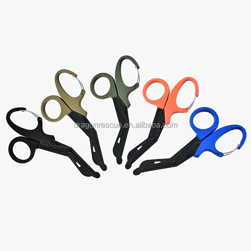 Fluoride Coated Nurse Doctor Medical Paramedic Trauma Shears Bandage Scissors with Carabiner