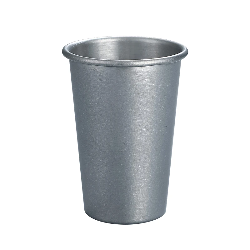 New Arrival Snowflake Retro Design Single Wall 16oz Stainless Steel Pint Cup Water Drinking Beer Cups