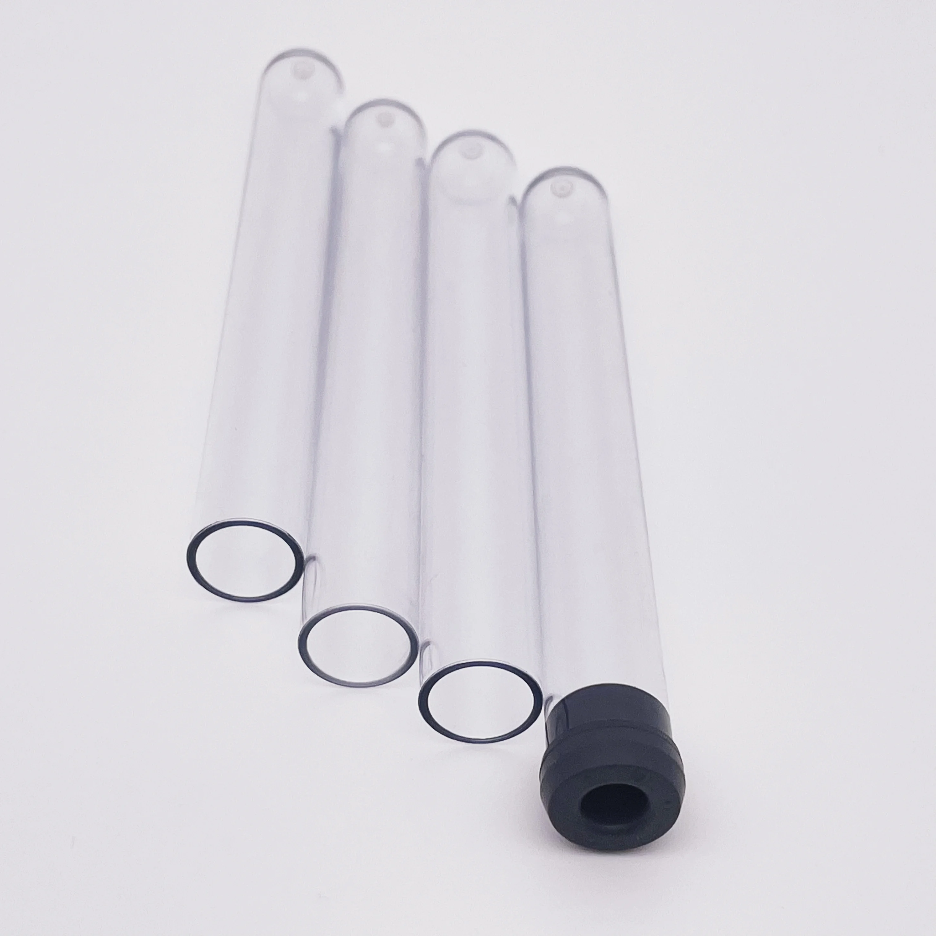 13*100 16*100 mm Plastic pet /pp  Test Tubes with Butyl Rubber Stopper