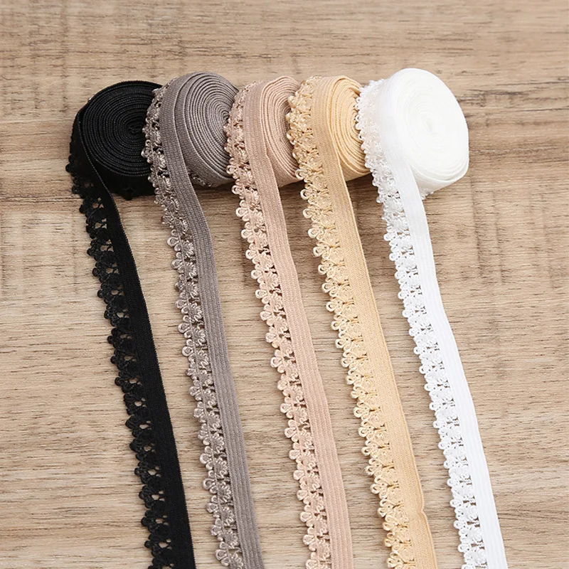 Wholesale 1.1CM Elastic High Elastic Nylon Teeth Thin Knitted Lingerie Trim Elastic Band for Women Waist Customized Underwear