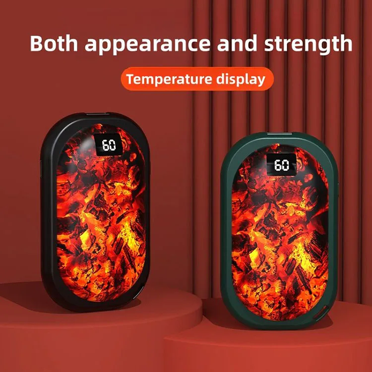 2 in 1 Flame Hand Warmers USB Rechargeable,Portable Electric Pocket-Sized Hand Warmers Reusable 3 Heat Settings