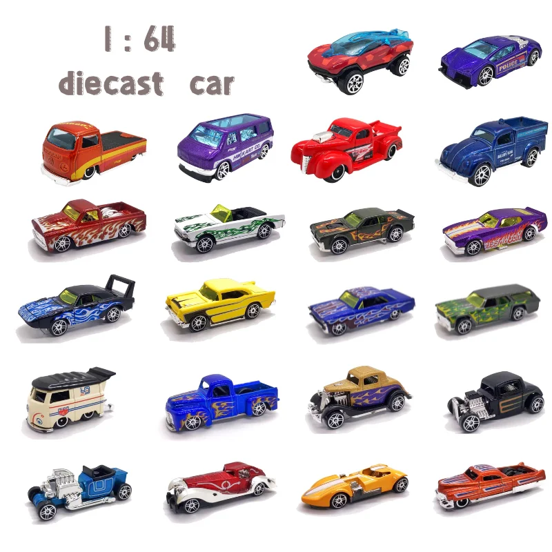 PANDAS Hot Free Wheel 1/64 Diecast Car Model Mini Metal Vehicle Miniature Sliding Model Racing Car Diecast Toy Set Kids Gift