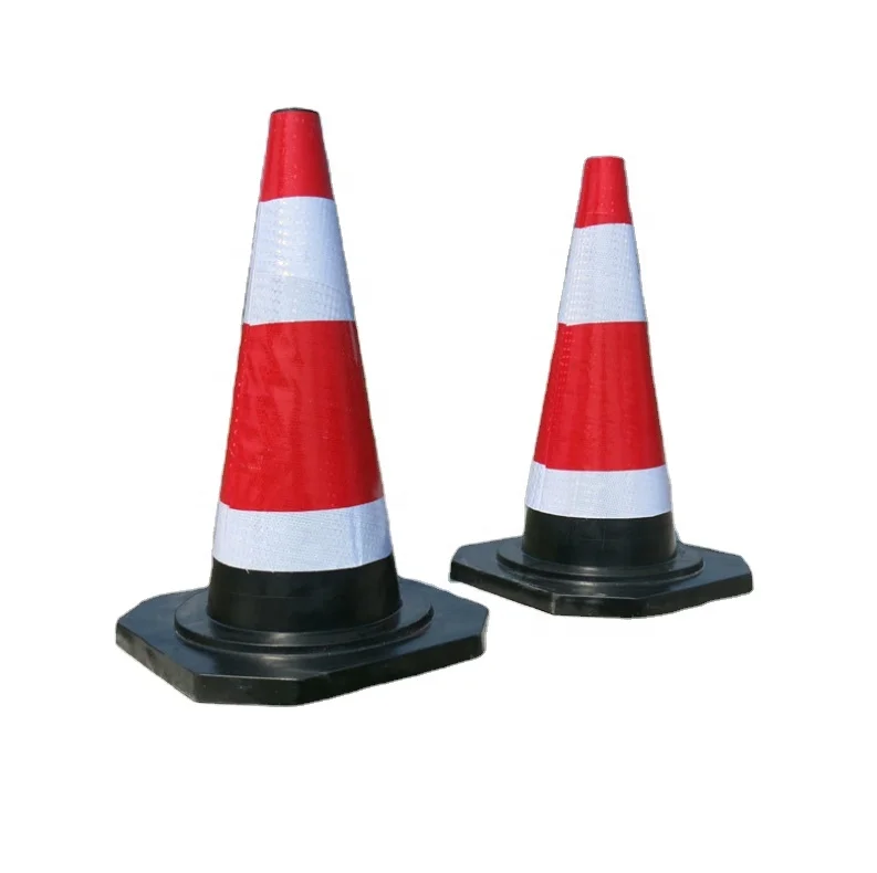 50cm/70cm Height Best Selling Factory Supplier Rubberized Traffic Cone / Road Safety Cones Rubber With Reflectors