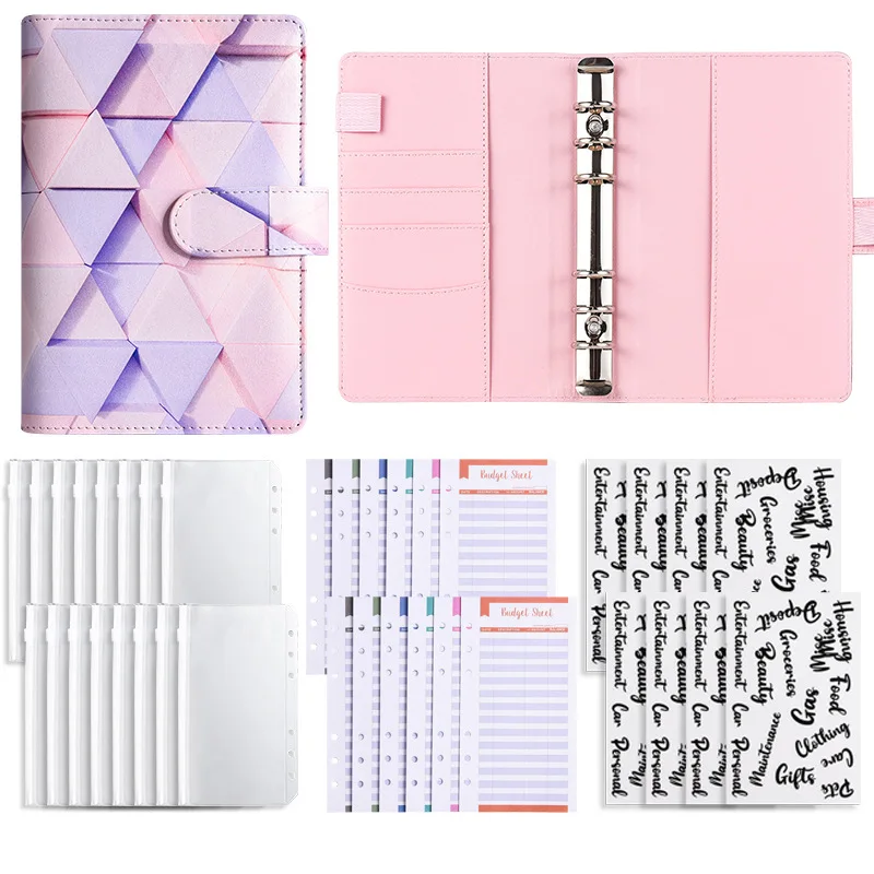 custom leather ring binder notebook saving money chest card book binder budget planner a6 budget binder with cash envelopes