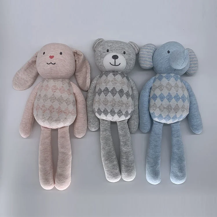 Professional Manufacturer Custom Baby Stuffed Crochet Animals Knitted Animal Plush Baby Toy For Babies