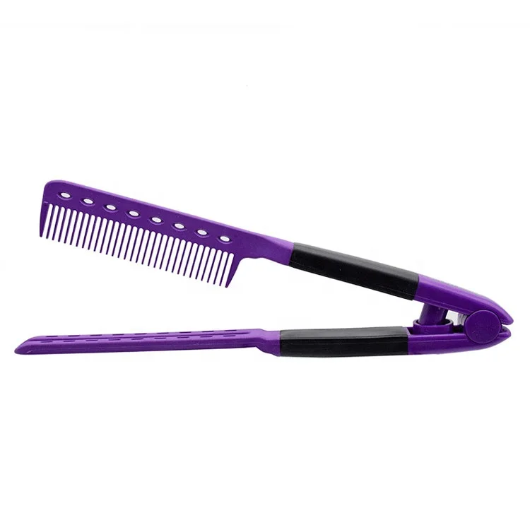 
Pink and purple foldable comb high temperature resistance custom hot comb 450 degrees instant tweezer with comb 