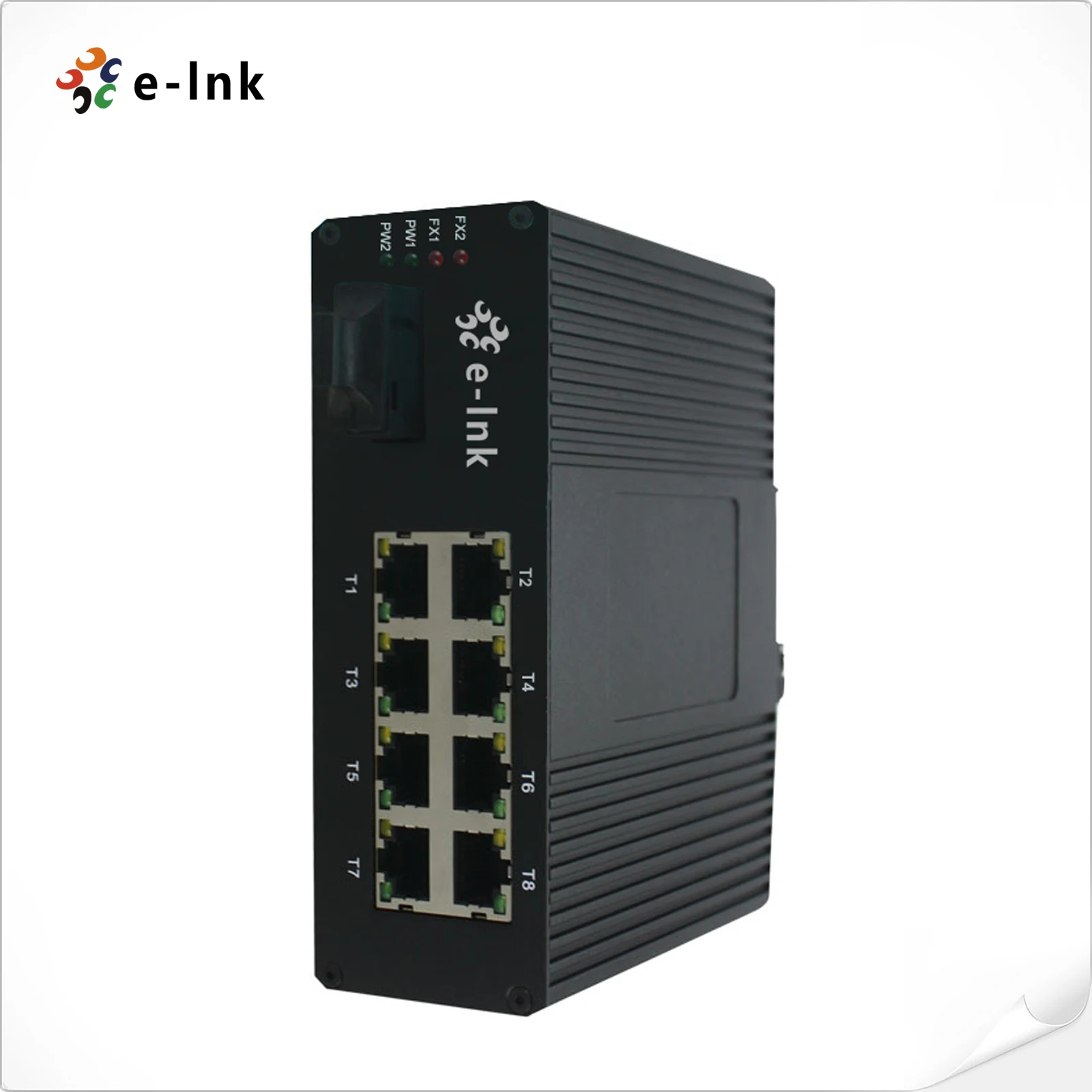 Промышленные 8 Pport 10 / 100BASE-T (8-портовый PoE +) + 1 порт 100BASE-FX