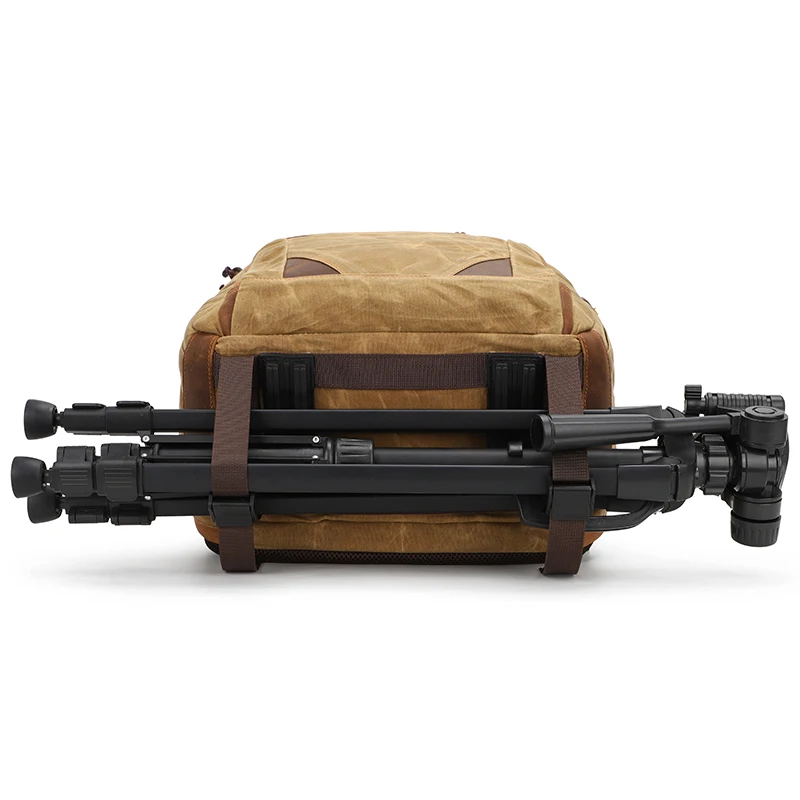 Retro Camera/video Bags Large Waxed canvas Dslr Waterproof Camera Backpack for Photography with Laptop Compartment