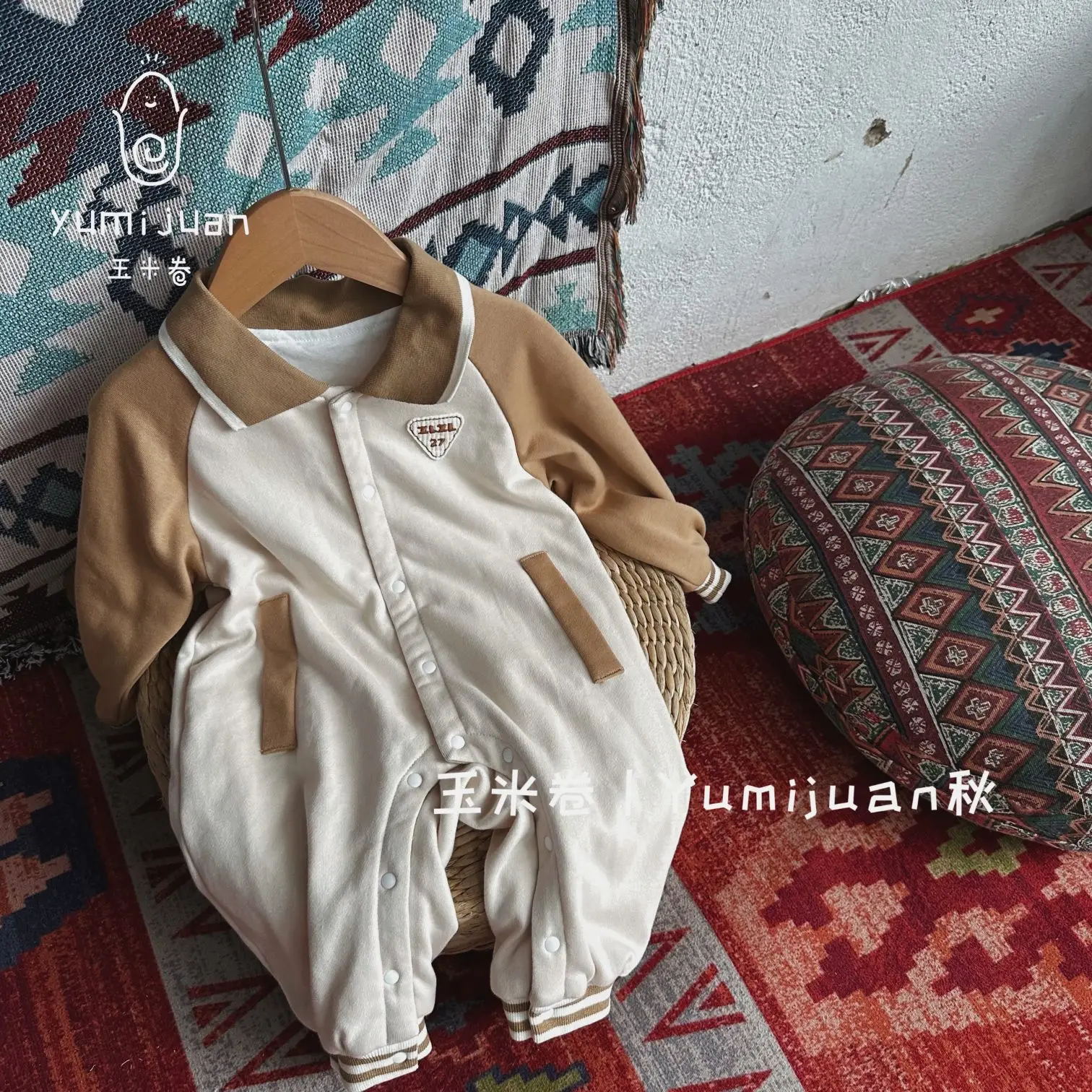 2024 новая одежда для мальчиков ползания и отдыха удобная Двухпанельная цветная с карманами младенцев/малышей