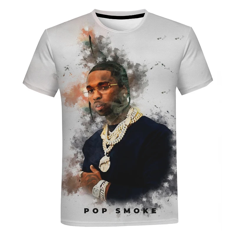 Hot POP SMOKE For Rapper 3D Printed Streetwear Women Short Sleeve Oversized Tee Shirt Men Hip Hop Tees Tops T-Shirts