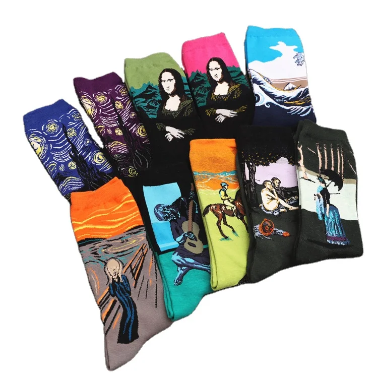 Wholesale Price Costume Printed Socks Men Women Custom Painting Crew Socks
