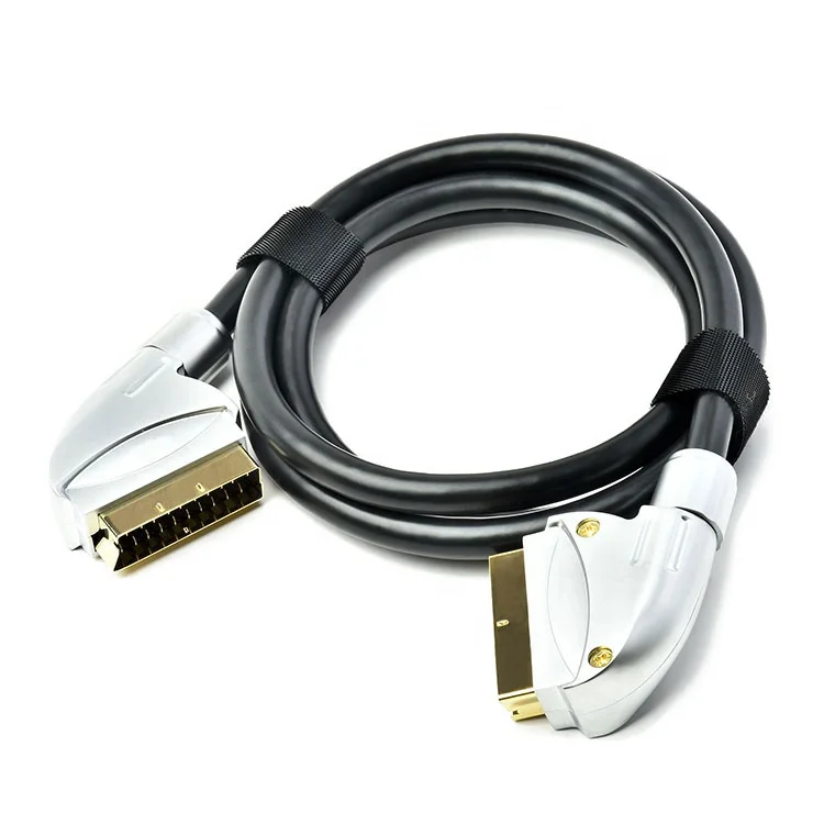 SCART Cable 21-Pin, Multiple Shieldings, Precision Connector, Full HD