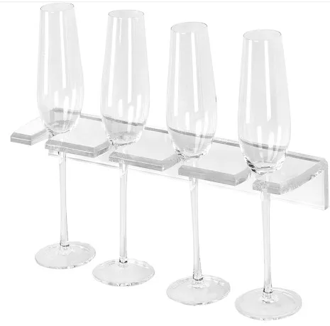 Clear Acrylic Wall Mounted Stemware Glass Hanging Rack Goblet Holder  Stand Kitchen Glasses Storage Wall Hanger Organizer