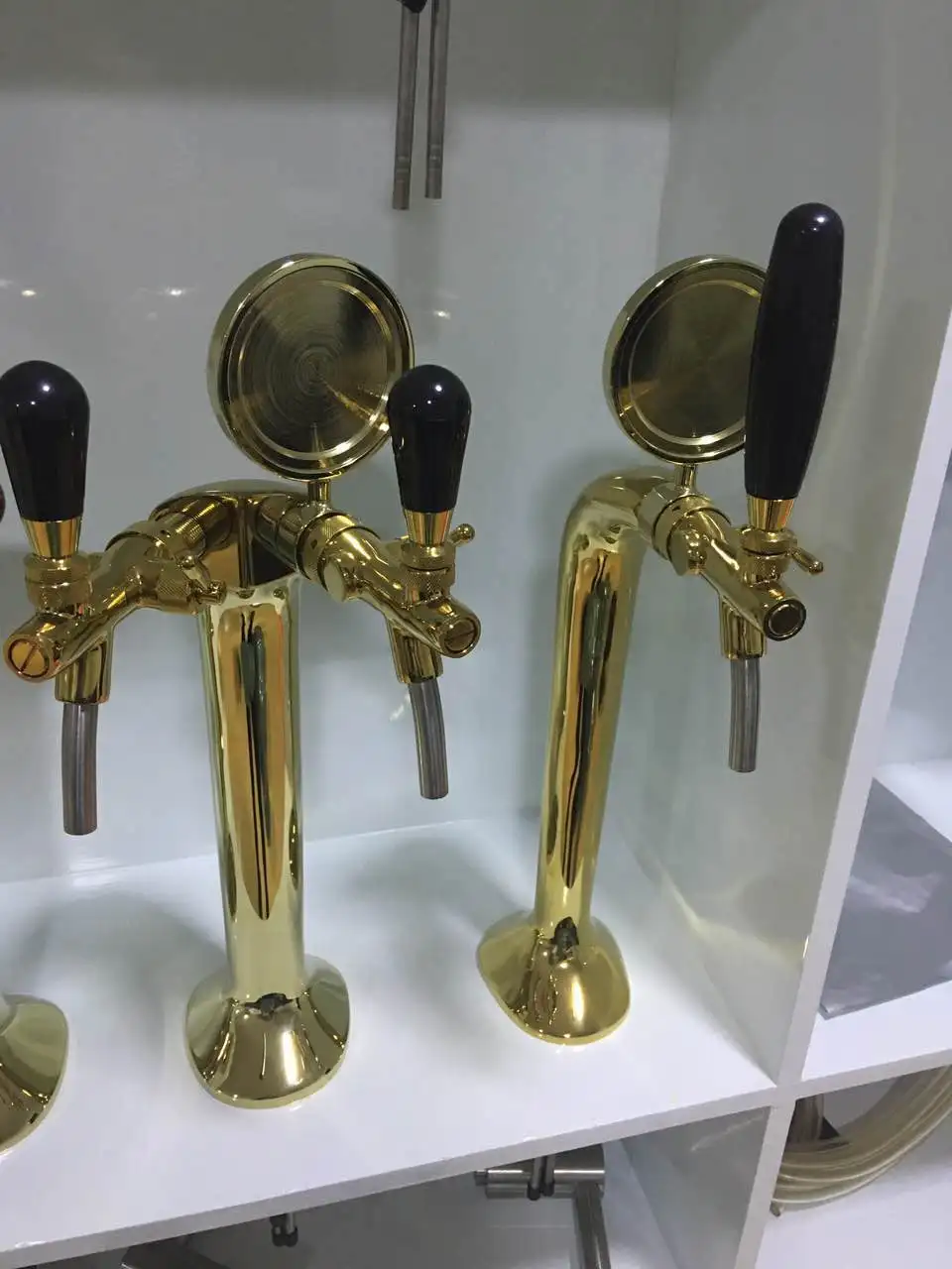 Popular Brass Material  Two Taps Cobra Kegrator Beer Tower For Fridge Machine