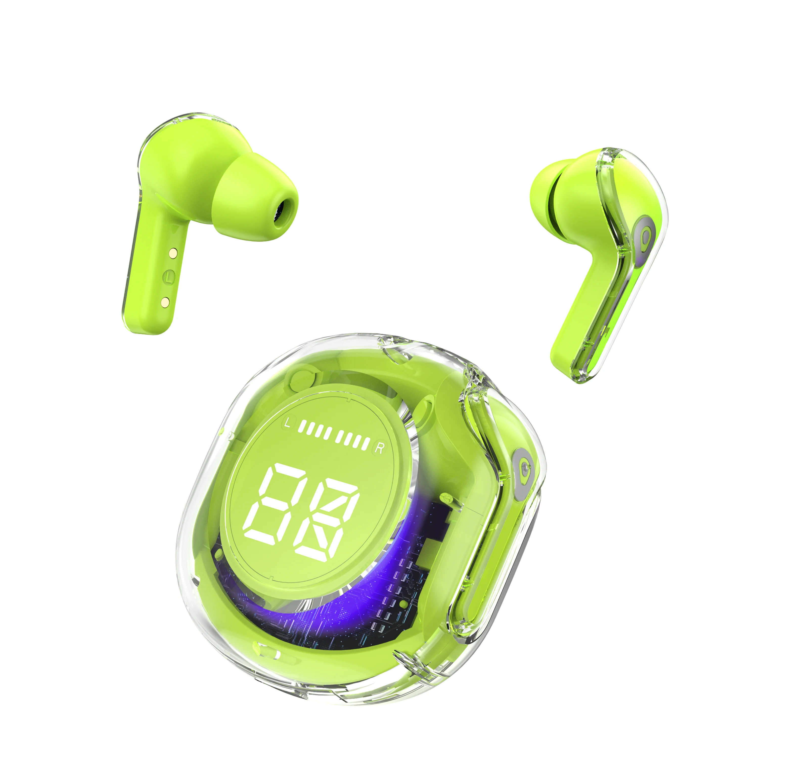 New Air39 Transparent Fashion ENC Noise Canceling BT 5.3 Earbuds Wireless BT Headset Works With All Mobile Phones
