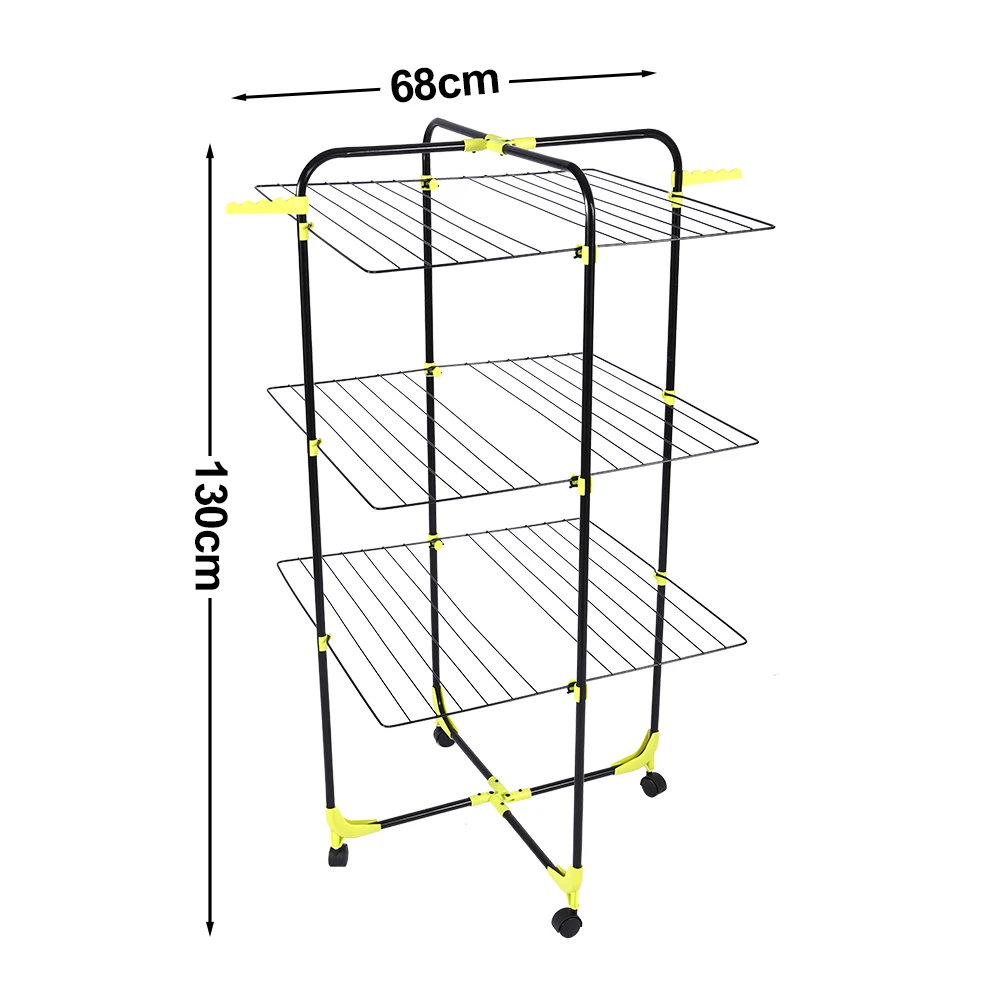 American Style Drying Racks Multipurpose Foldable Clothes Hangers Three Tier Collapsable Clothes Drying Rack