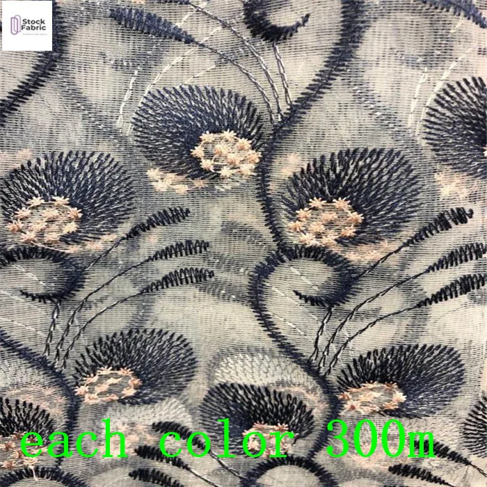 High quality wholesale embroidery mesh fabric stock lot for garment