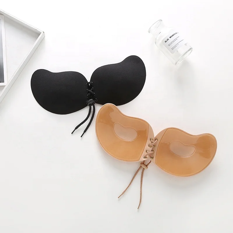 DL-013 Biological Glue Mango Chest Sticker Drawstring Gather Silicone Bra Wedding Dress Strapless Invisible Bra