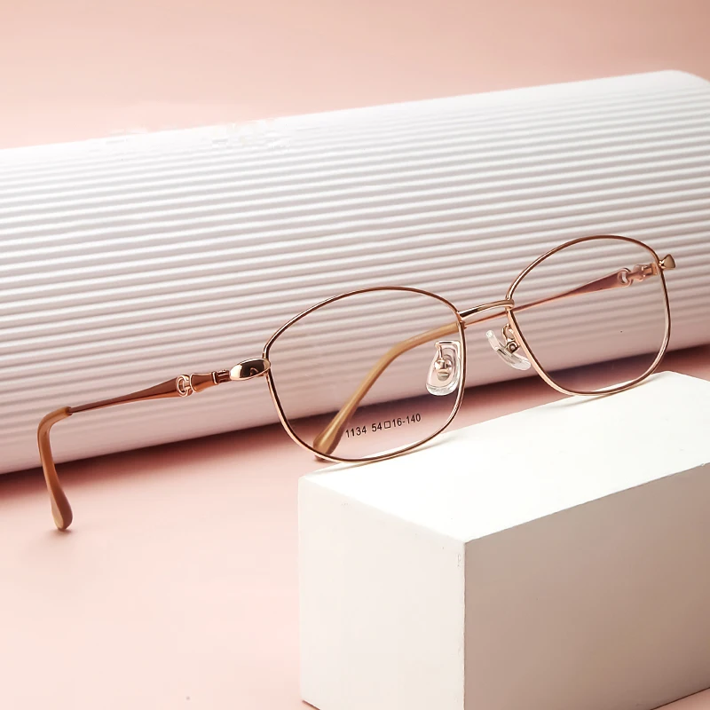 Small Square Custom Business Eyeglass Frames Eyeglasses Women Eye Glasses Metal Alloy