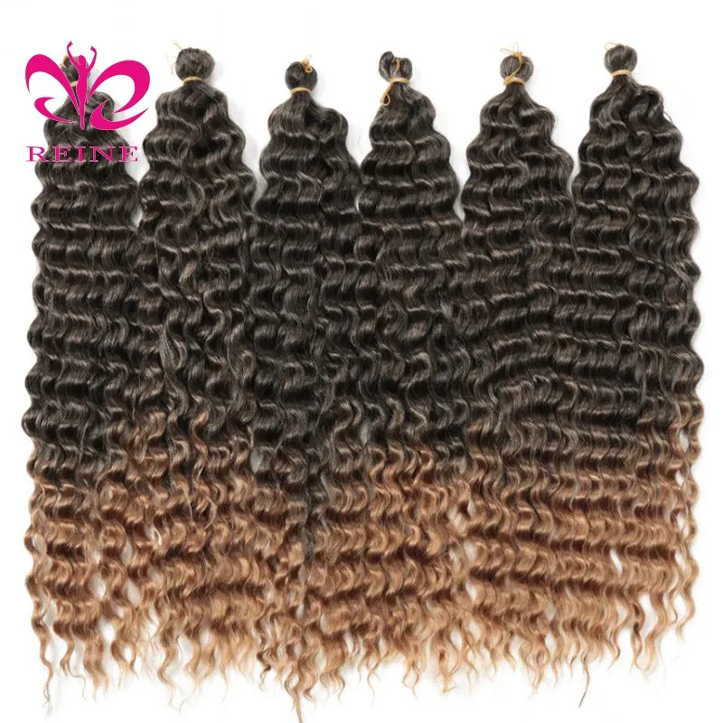 30 inch Synthetic Deep Wave Twist Crochet Hair Natural Curls Crochet Braids Ombre Braiding Hair Extensions For Women