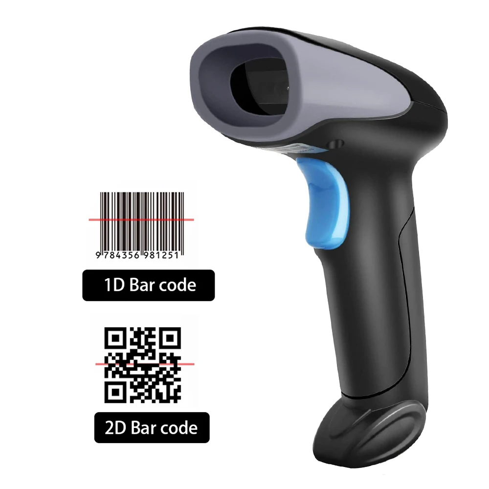 WODEMAX Sticker 1D 2D Barcode Scanner POS System Handheld Mobile Scanning Gun WD-682X