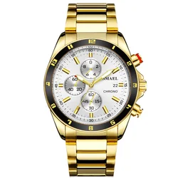 Top Luxury Brand Waterproof Sport Wristwatches Men Luminous Quartz Watch Casual Chronograph Stainless Steel Male Clock