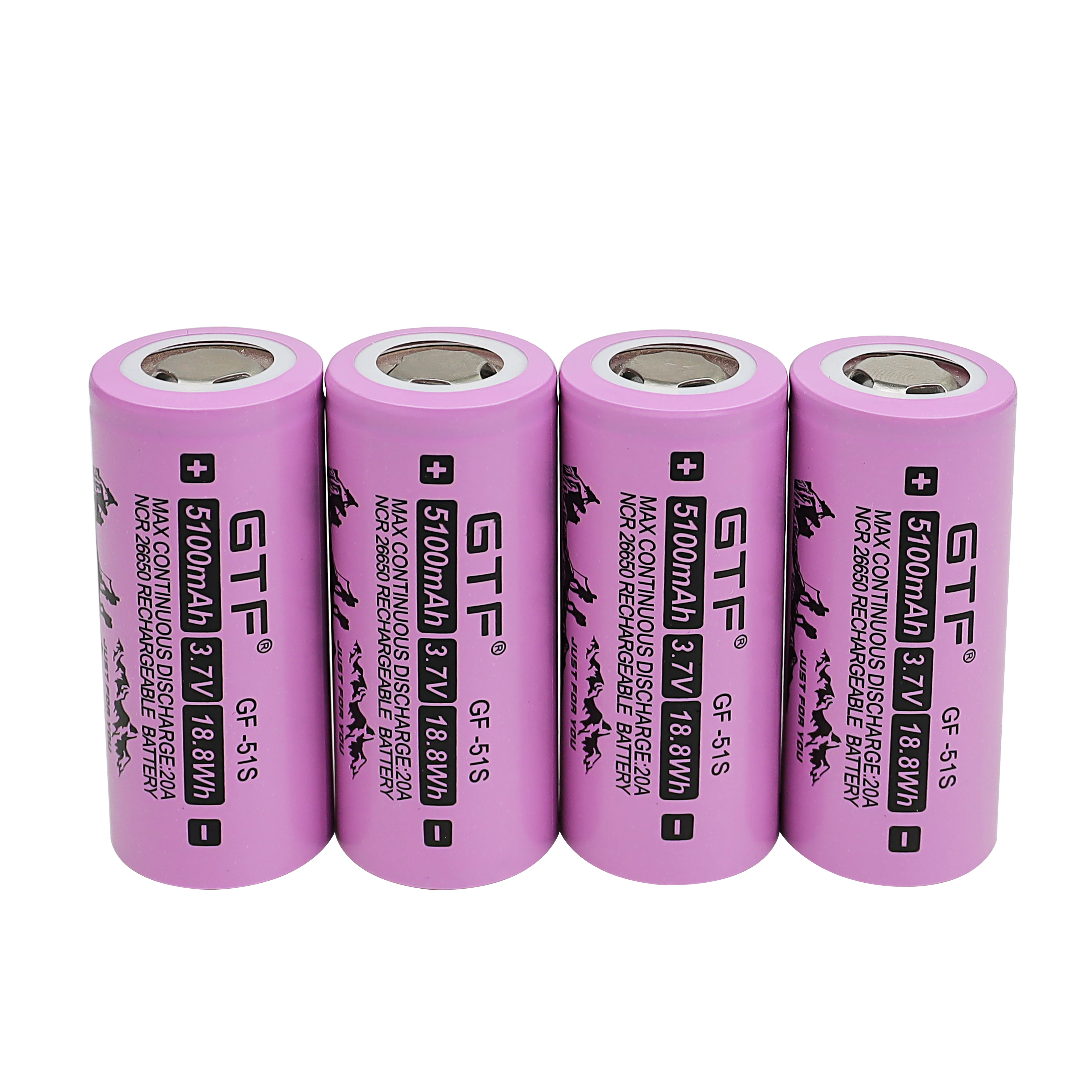 26650 5100mAh Battery Rechargeable GTF 26650 5100mAh 3.7V 20A Battery For Flashlight