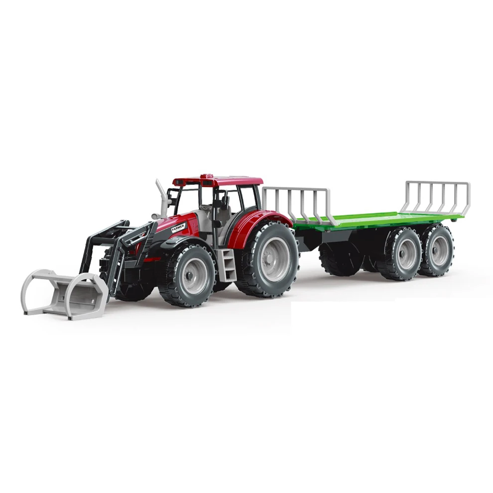 1/32 Friction Farm Machinery Toy Multifunctional Farm Toy Tractor Model With Trailer