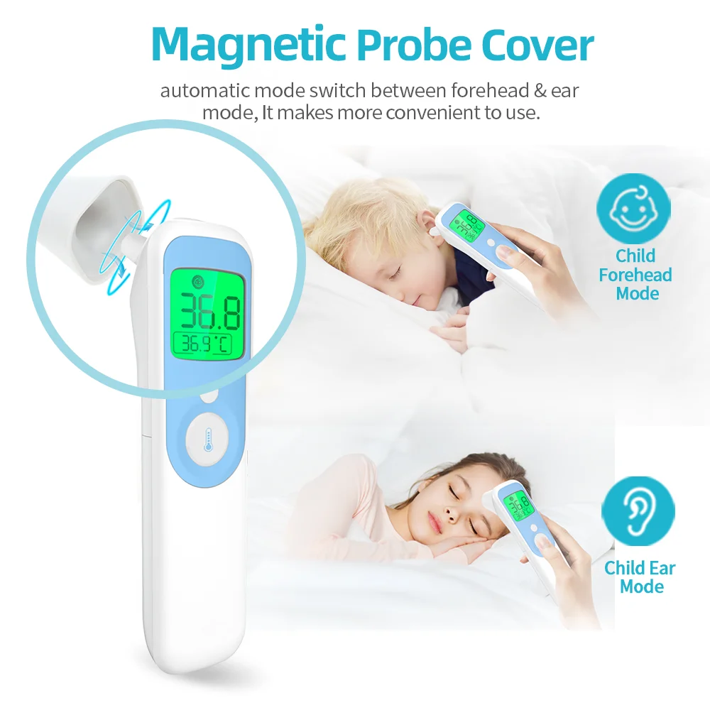 Non Contact Termometro Infrarojo Baby Digital Infrared Forehead Laser Digitales Temperature Recognition Infrared  Thermometer