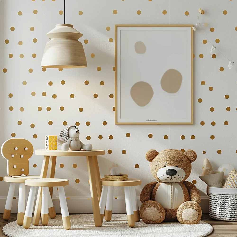 Small Orders of Wall Stickers Available in stock Nursery Large Metallic Vinyl Polka Dot Removable Wall Decals For Kids Rooms.