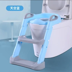 Potty Training Toilet Seat with Step Stool Ladder for Kids, Baby Training Seat with Soft Padded Seat