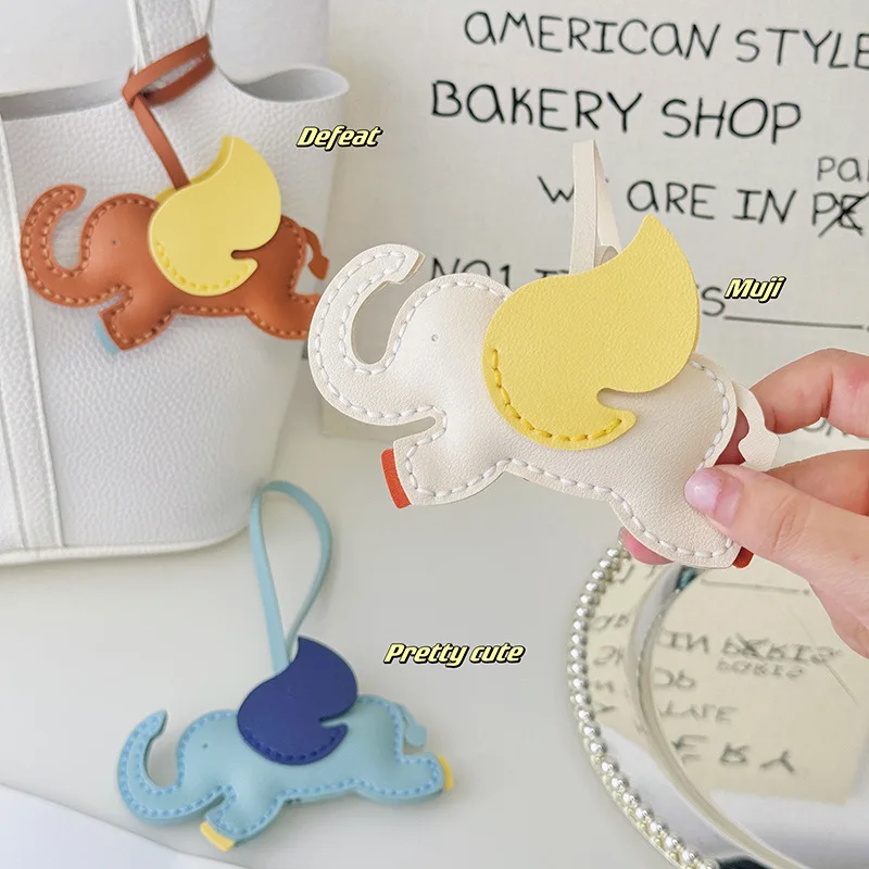 New elephant Angel Wings elephant  bag charm key chain bag accessories creative and cute leather accessories gift