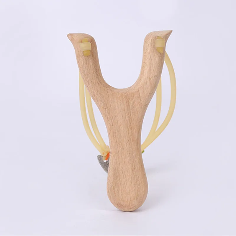 Wooden Material Hunting Slingshot RubberNostalgic toy outdoor wooden handle Kid Outdoors Sling Shots