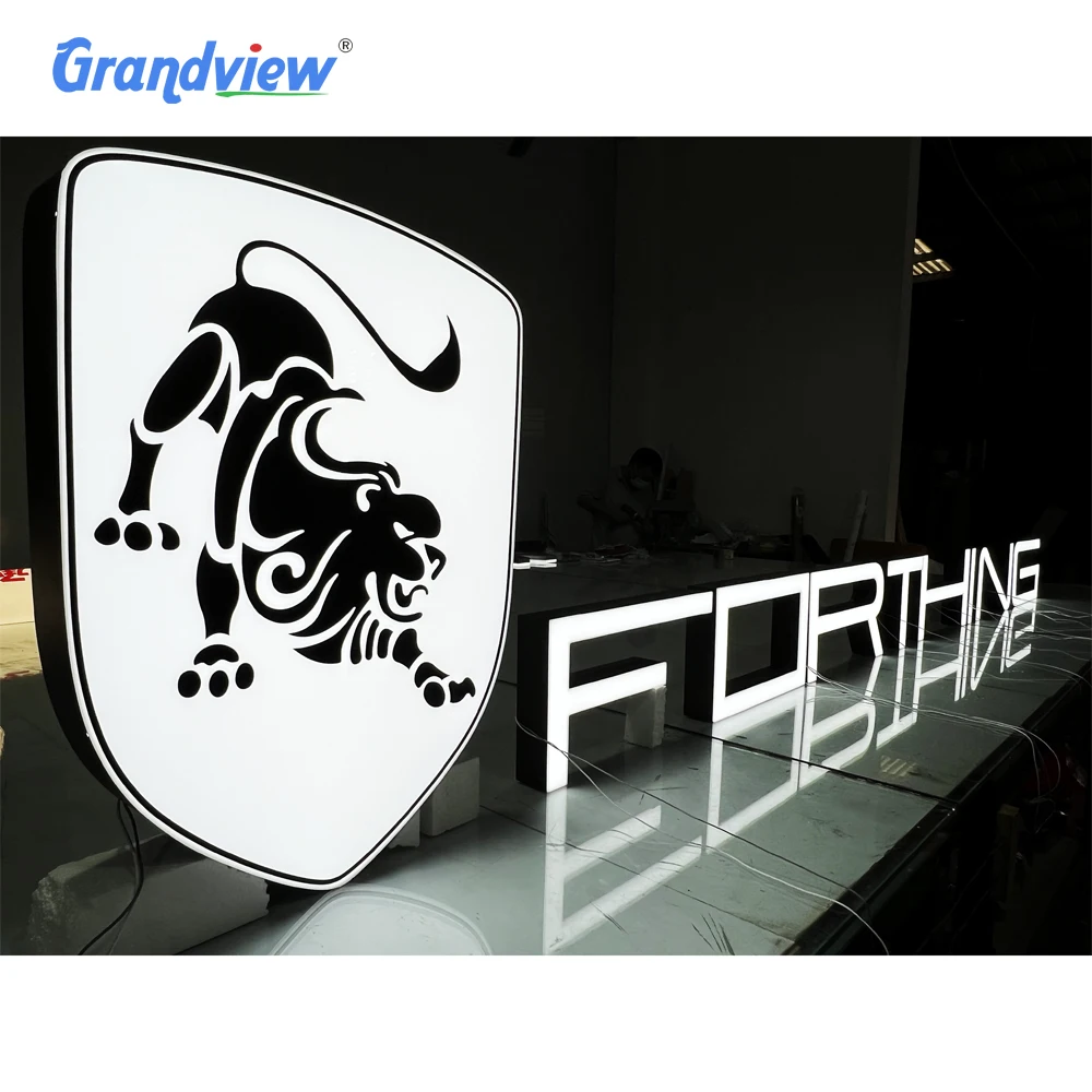 Commerical 3d business illuminated metal backlit letters 3d led sign custom light up letters led channel letter sign