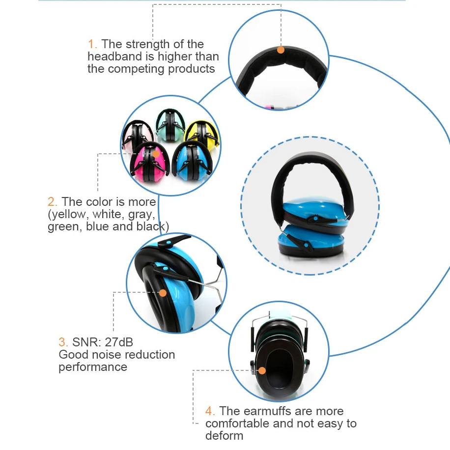 Noise Cancelling Adjustable Baby Earmuffs For Sale