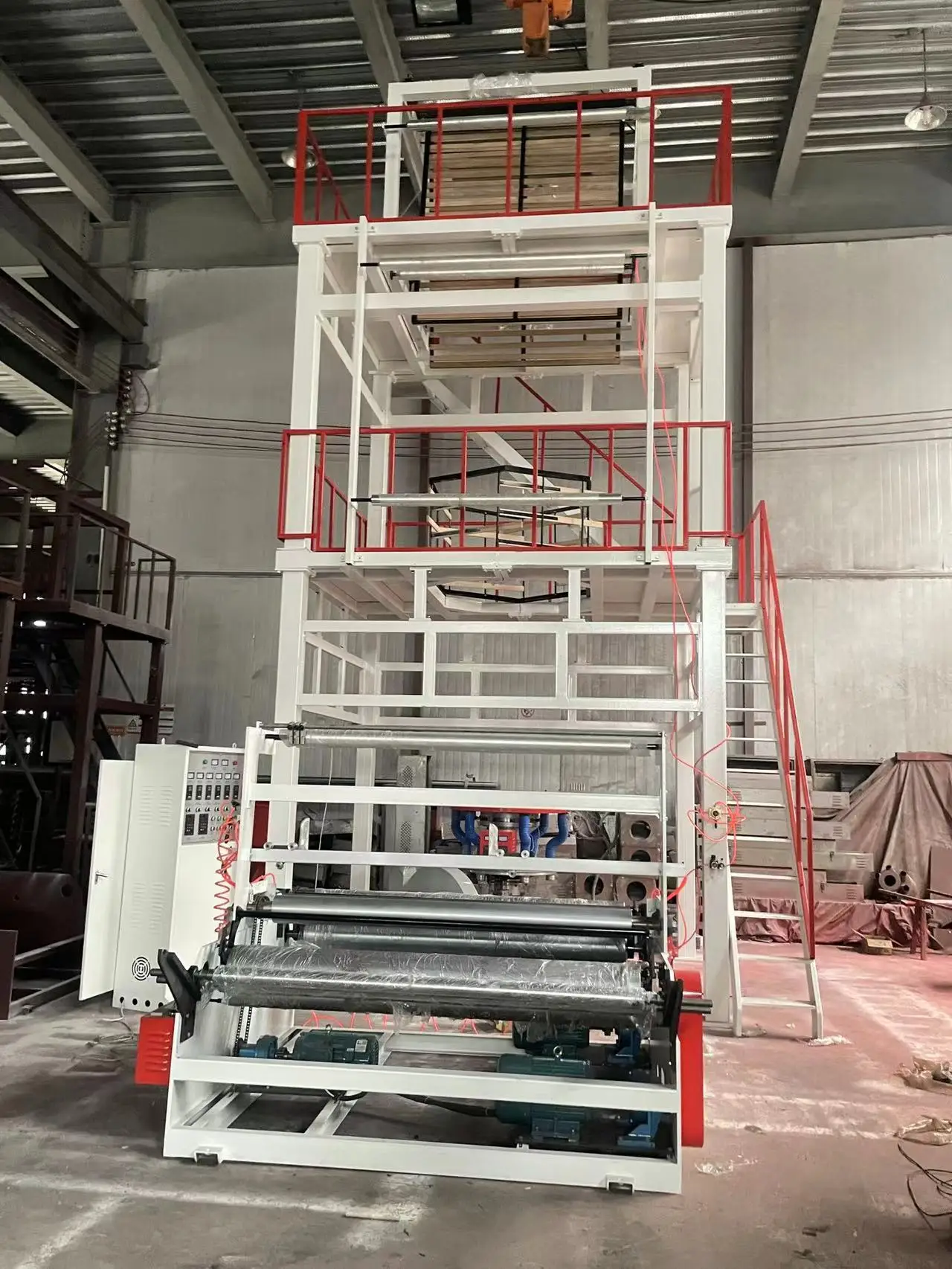 Top High Speed  Stretch HDPE LDPE Film Extruder PE Plastic Film Blowing Machine