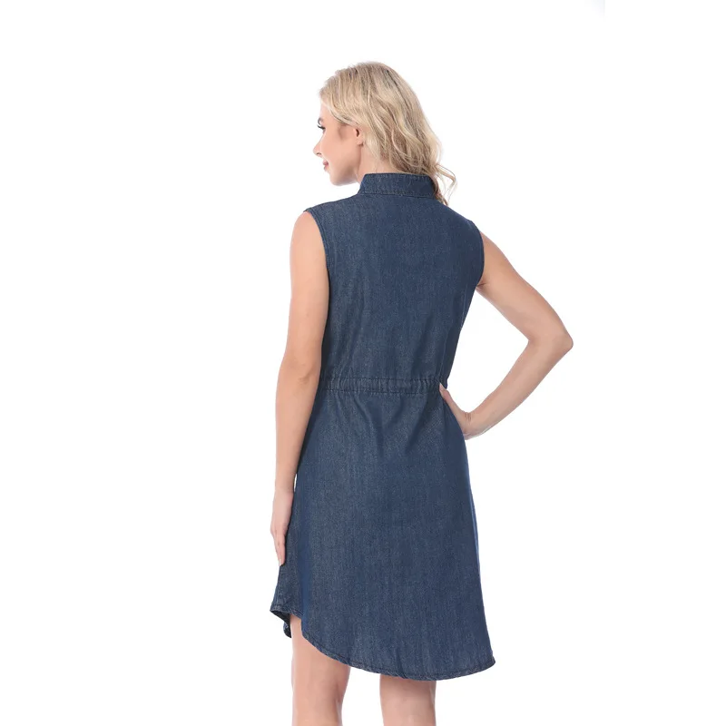 Pregnant women in stock large size denim skirt new outside to wear breastfeeding dress adjustable belt