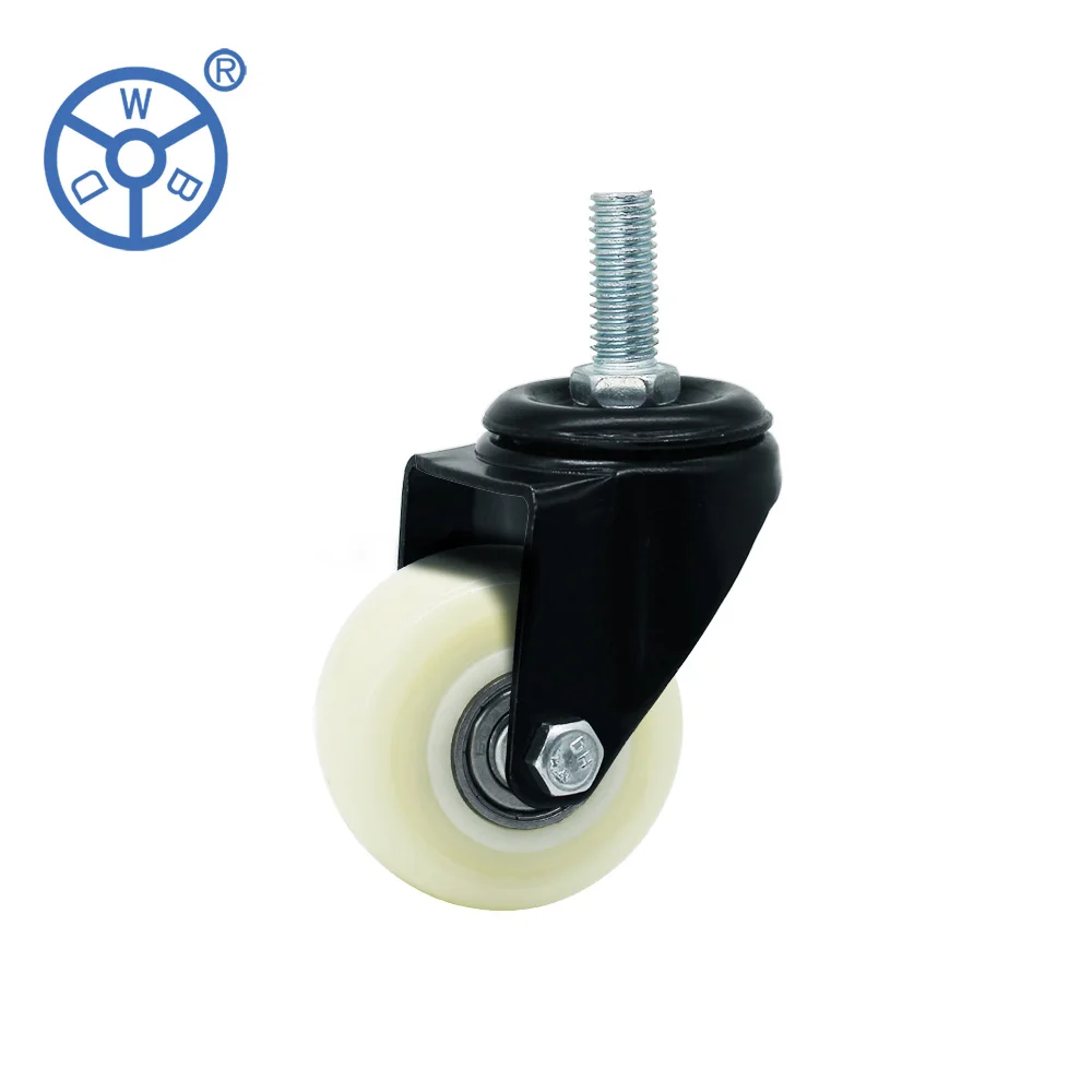 WBD Factory Direct Sales PP Light Duty Threaded Stem Castor Wheels for Shelf and Chair