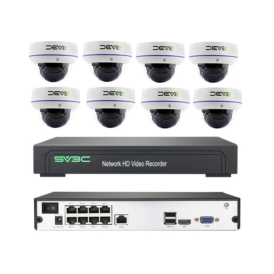  Высокое качество wifi onvif P2P 8ch nvr наборы 8 шт. купольная камера