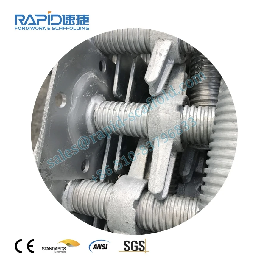 High quality electro galvanized steel adjustable Scaffolding Parts 0.6m 1.97 Andamios Jack Base for sale