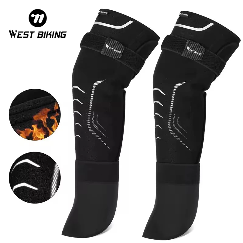WEST BIKING 3M Thinsulate Thermal Insulation cotton Sports Safety Leg Gaiter Confortable Reflective Winter Cycling Leg Warmers