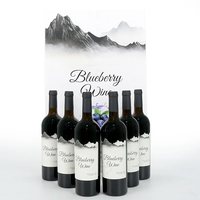 High Quality Sparkling Wine 12vol Yantai Dry blueberry wine With alcohol content