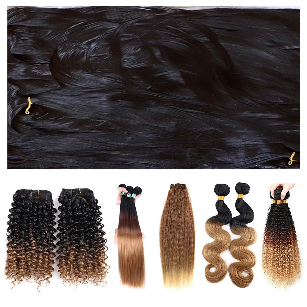 
Super Soft Fiber PBT High Temperture Flaming Fiber can Mixed with Human Hair Extention wig hair bundles Synthetic Hair Fiber 