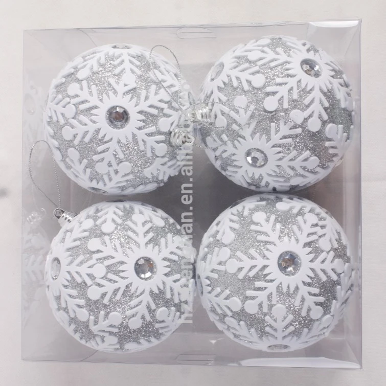 Ornament Glitter Ball for Home and Party Decor round PVC Foam Christmas Tree UV Printed for Crafts Packed in Box