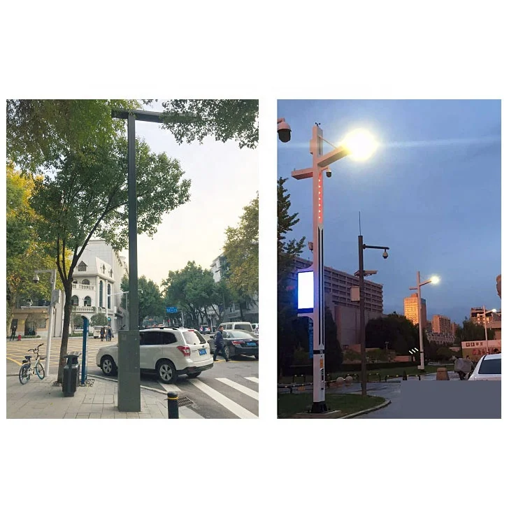 lighting smart display led screen street poles p6 outdoor pole poster led advertising screen