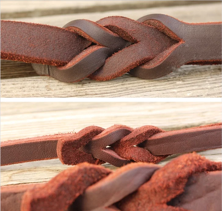 Knitted dog running training dog leash German Shepherd leather dog leash