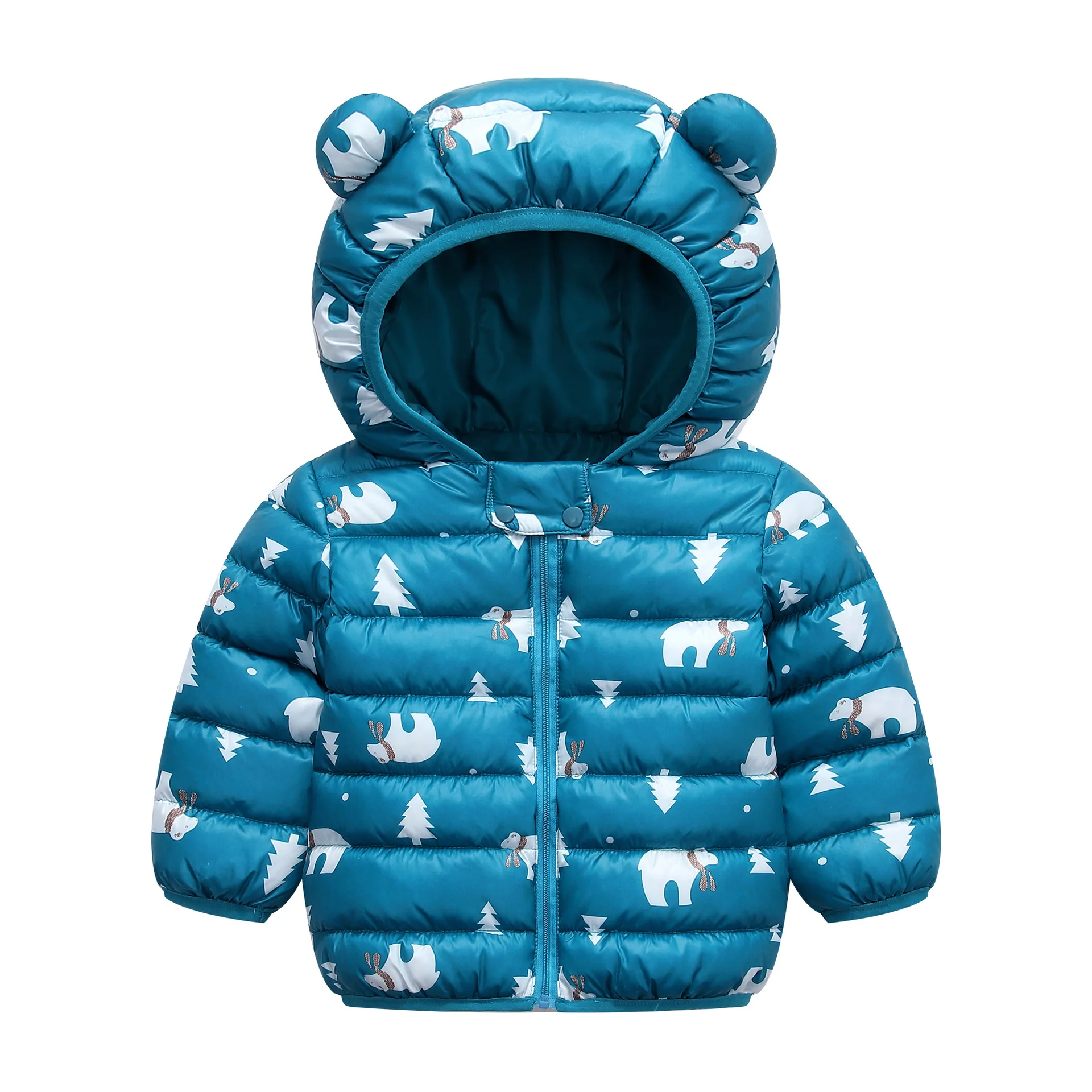 Korean girls winter clothes boys short puffer down jacket solid thicken hooded padded