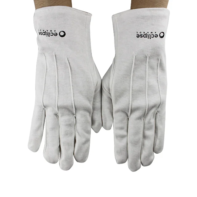 Accept custom LOGO ceremonial gloves Cotton Gloves Wholesale Ceremonial Industrial Work Hand Protection white cotton gloves