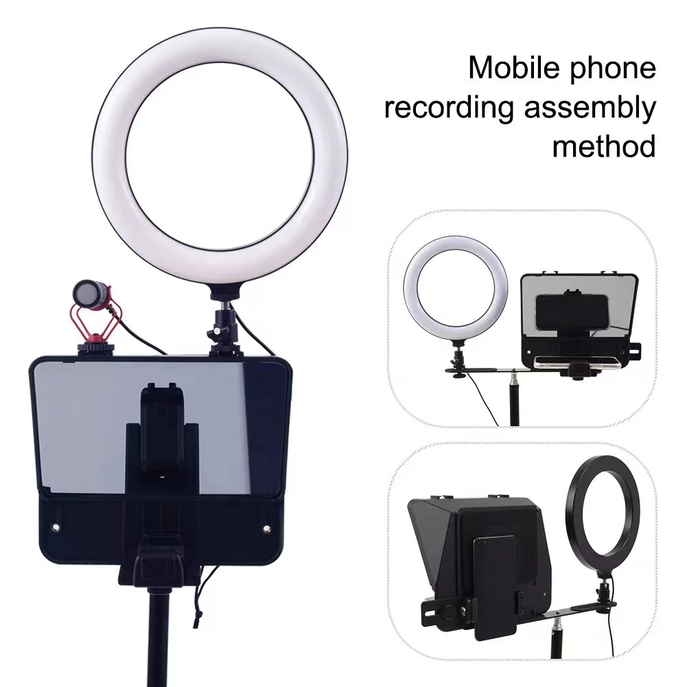 Phone and DSLR Recording Mini Teleprompter Portable Inscriber Mobile Teleprompter Artifact Video With Remote Control